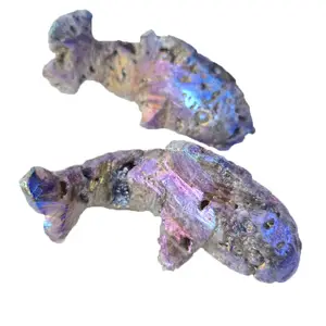 批发天然水晶光环闪锌矿海豚摆件水晶海洋生物12厘米雕刻水晶工艺品装饰