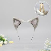 Ensemble de cosplay Snow Lynx : Bandeau et queue de chat réaliste pour Halloween et soirées à thème anime