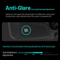 Écran de Moniteur Android Haute Définition LCD pour Rétroviseur de Voiture, Réglable à 360 Degrés, pour Angle Mort, avec Connexion USB
