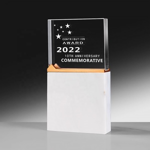 पेशेवर कस्टम लोगो संगमरमर आधार शील्ड क्रिस्टल ग्लास बाइबिल ट्रॉफी पट्टिका उत्कृष्ट सम्मान पुरस्कार - Product Image 3