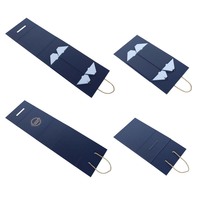 Grande boîte rigide pliante en papier de luxe bleu et feuille d'or avec logo personnalisé boîte d'emballage cadeau avec couvercle magnétique et poignée en or