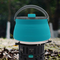 Nouvelle bouilloire pliable en silicone portable de 1 L pour le camping et les voyages en plein air