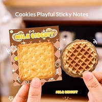 Nouvelles notes adhésives créatives en forme de biscuits au lait, super cool, bloc-notes pour messages, adhésif puissant, forme unique pour étudiants