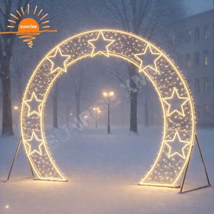 Arche lumineuse LED extérieure de haute qualité pour la décoration commerciale des fêtes, idéale pour les projets de parcs, de rues et d'espaces publics, motif de Noël personnalisé - Product Image 3