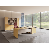 Bureau de direction Kaiyuan 2.0 Executive Table A-L avec armoire latérale, mobilier de bureau moderne en bois