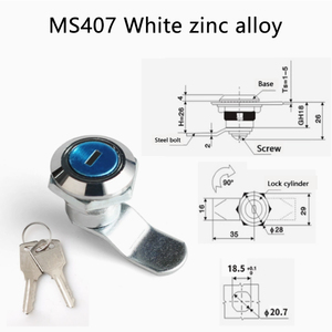 Dağıtım kutuları için MS407 çinko alaşım gümüş silindirik su geçirmez kam kilidi Metal dolap kapı silindir kilidi - Product Image 6