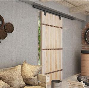 Heavy-Duty Trần núi Barn Door phần cứng Kit hộp đen theo dõi trượt đường sắt móc thép bền đồng thau và vật liệu kim loại - Product Image 2