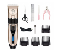Tondeuses électriques pour animaux de compagnie barbier chat et chien fournitures pour animaux de compagnie coupe-ongles ciseaux ensemble rasoir pour animaux de compagnie