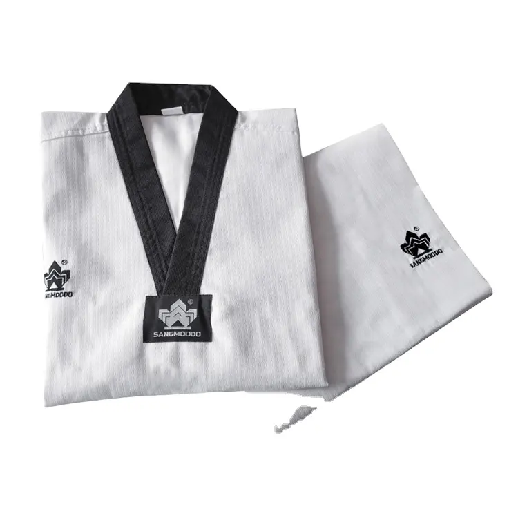 Günstige Verkauf benutzer definierte Logo weiß langlebige atmungsaktive Kampfkunst Kleidung Taekwondo Uniformen