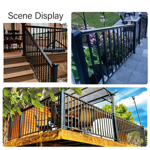 Rampe extérieure personnalisée pour patio, rampe extérieure en métal durable, <span class=keywords><strong>balustrade</strong></span> en aluminium pour <span class=keywords><strong>terrasse</strong></span>, balcon, escalier, jardin - Product Image 6