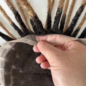 # Parrucca Toupee 1b27 Ombre Bicolore con Dreadlock, Unità Completa in Pizzo, Protesi Capillare, Patch Afro Intrecciata con Dreadlock da 6 Pollici per <span class=keywords><strong>Uomo</strong></span> - Product Image 2