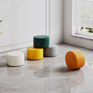 Hanyee mới bán buôn kim loại sang trọng hiện đại da bọc Ottoman Vàng TRIM Vòng Phân - Product Image 5