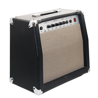 Amplificateur de guitare électrique avec sélection de drive et égaliseur 3 bandes (basse, moyennes, aigus), avec protège-coins chromés, amplificateur combo