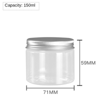 Pot transparent vide, de qualité alimentaire, avec couvercle en aluminium, pot en plastique, de 60ml, 80ml, 100ml, 120ml, 140ml, 150, livraison gratuite