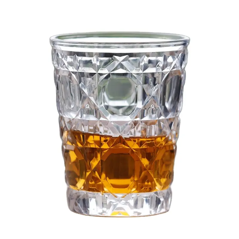 Luxe Edo Kiriko Stijl Handgesneden Custom Heldere Kleur 260Ml 8Oz Drinkglas Geest Glas Cocktailglas