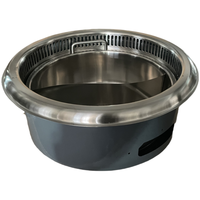 Table de barbecue coréen sans fumée en acier inoxydable pour usage commercial, avec contrôle tactile, 2 brûleurs, sécurité flamme/oxygène