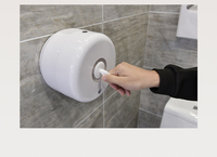 Mini distributeur de papier toilette à traction centrale mural réglable sortie de papier ABS matériel serrure à clé