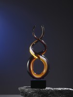 Trophée en verre antique en cristal haut de gamme K9 Prix Kaléidoscope de texte gravé personnalisé pour contribution exceptionnelle au prix de la musique