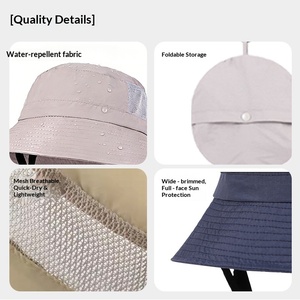 Chapeau de pêcheur pour femme, en nylon, imperméable, anti-UV, séchage rapide, pliable, pour la plage et les activités de plein air - Product Image 4