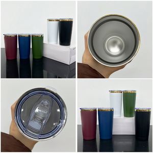 USA Warehouse 20oz Double Wall Stainless Steel Powder Coated <b>Gold</b> Plated Underneath Travel Coffee Tumbler <b>Cup</b> for Laser Engrave - Product Image 3
