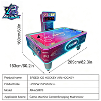 Table de hockey sur air multi-balles à monnayeur, machine de jeu d'arcade avec marqueur électronique LED, 2 joueurs, pour centre de jeux