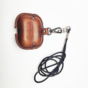 Étui en cuir marron pour écouteurs sans fil, étui en cuir pour <span class=keywords><strong>Air</strong></span> Pods Pro - Product Image 4