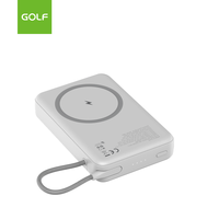 Chargeur mobile portable OEM à charge rapide PD 20W avec câble intégré, vente en gros, batterie externe magnétique sans fil 10000mAh avec support