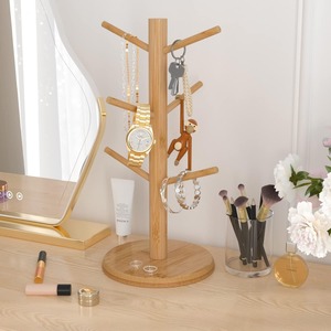 Bamboo <strong>Mug</strong> <strong>Tree</strong> with Thick Base Rotating <strong>Wooden</strong> Coffee <strong>Mug</strong> Holder for Countertop, Sturdy Stand for Large Cups Non-Slip - Product Image 2
