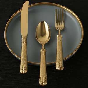 Ensemble de couverts occidentaux en acier inoxydable DF 304, couteau, fourchette, cuillère, couteau à steak, style nordique et minimaliste, pour usage domestique - Product Image 2