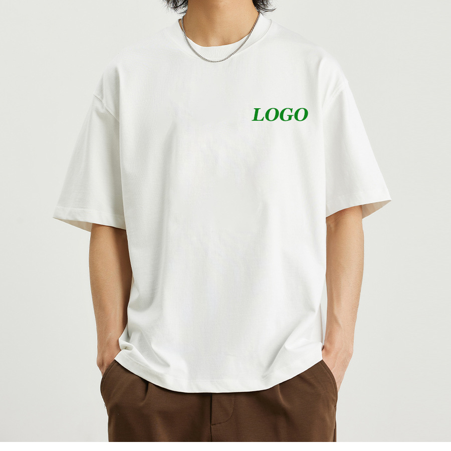 100% Cotton Drop Shoulder Oversized Embroidery Logo Shirt