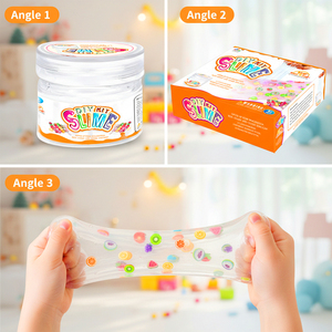 Kit de slime transparent SlimeDiy avec breloques, slime mousseux, slime pailleté, slime crémeux, slime extensible, slime cristallin transparent, jouet pour enfants - Product Image 1