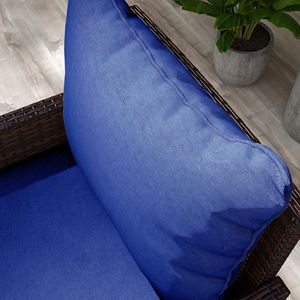 Juego de cojines para sillas de exterior, 26 x 26 pulgadas, cuadrados, azul sólido, almohadas de repuesto para muebles de jardín, uso durante todas las estaciones - Product Image 5