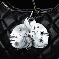 Article populaire : Breloque de sac en alliage motif perle Phalaenopsis, cadeau d'Halloween