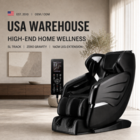 Sillón de Masaje Shiatsu 4D 2026 de Cuerpo Completo con Gravedad Cero, Riel SL, Reclinable, Escaneo Corporal, Doble Calefacción y Rodillos para Pies - Almacén de EE. UU.