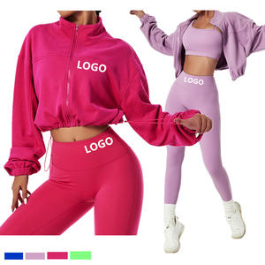 Vestes légères à col montant pour femmes coupe ajustée nouvelle <span class=keywords><strong>veste</strong></span> de course de <span class=keywords><strong>sport</strong></span> de yoga à fermeture éclair complète pour la salle d'entraînement - Product Image 1