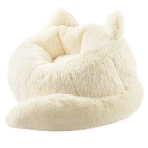 Fauteuils géants en fausse fourrure avec rembourrage, canapé paresseux en forme de chat en peluche moelleuse, confortable pour chambre à coucher - Product Image 1