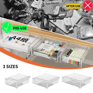 Treo dưới bàn lưu trữ dính attachable dưới bàn lưu trữ ngăn kéo ẩn tự dính Máy tính để bàn tổ chức ngăn kéo - Product Image 4