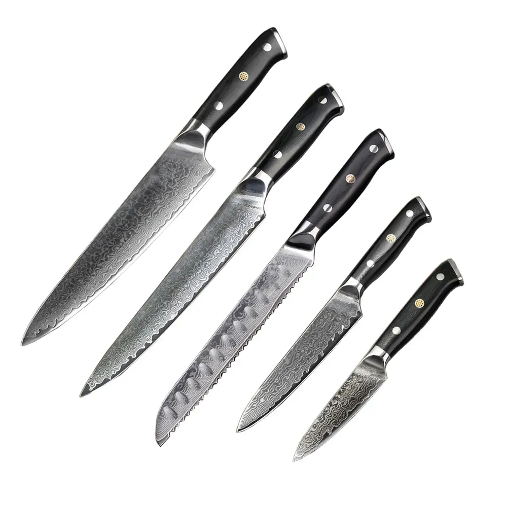 عالية الجودة 5 قطعة اليابانية VG10 المطبخ دمشق طقم السكاكين