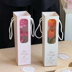 Wholesale Small Business Flower Packing Box Durable Novel Recyclable CMYK Acrylic Printing Gift <strong>Bag</strong> with Acrylic Window - Product Image 4