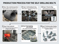 Galvanized Nylon Hex Flange Head Self Drilling Screw Carbon Steel HDG Coated Outdoor Metal Sheet Roof Fastener