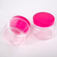 Vente en gros Nouveau design vide de 8oz 150ml 200ml 250ml Beurres corporels pour animaux de compagnie Crème de gommage corporel Pot cosmétique en plastique avec couvercle rose