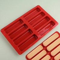 Moule en silicone pour biscuits à doigts à 8 cavités, moule à barres de céréales, moule à chocolat antiadhésif