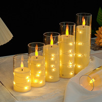 Modèle personnalisé de bougie LED Décoration quotidienne Décoration de mariage Bougies LED avec guirlande lumineuse