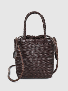 Nouveau sac tissé européen et américain, sac rétro à bandoulière, sac pour femme en cuir véritable de haute qualité, petit sac panier à légumes - Product Image 2