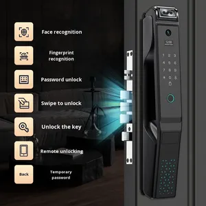 Tuya nhà thông minh Gỗ Cửa Khóa chống trộm nhập 3D mặt vân tay nhận dạng mật khẩu cọ vân tay kết nối wifi dữ liệu đám mây - Product Image 6