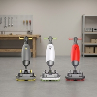 Nettoyeur de sols électrique portable à double tête, alimenté par batterie, nouveau modèle commercial autoporté avec brosse latérale pour le nettoyage des sols