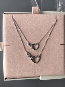 Collier de luxe pour femmes en argent sterling 925 de qualité supérieure, avec des cœurs entrelacés en zircone cubique 3A - Product Image 3