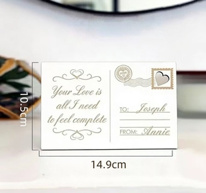 Cartolina in Legno Personalizzata con Motivi per San Valentino, Biglietto Inciso con Auguri, Semplice e Creativo per Feste <span class=keywords><strong>di</strong></span> Compleanno - Product Image 5