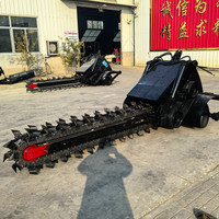 Nueva Zanjadora de Cadena Montada en Tractor Tipo 2026, Ancho de 40-60cm, Profundidad Ajustable de 190-200cm, 1200kg para Granja