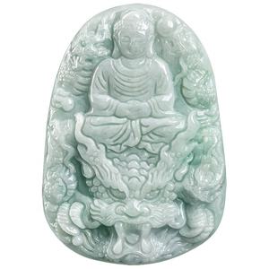 Colgante de Jadeíta Natural con Dragón Chino y Buda, Joyería para Hombre, Estilo Budista Chino, Regalo con Certificado de Tasación FG48 - Product Image 5